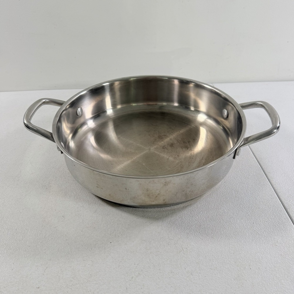 Wolfgang Puck 11" Stainless Steel Casserole Braiser Pot 2 Handle No Lid
